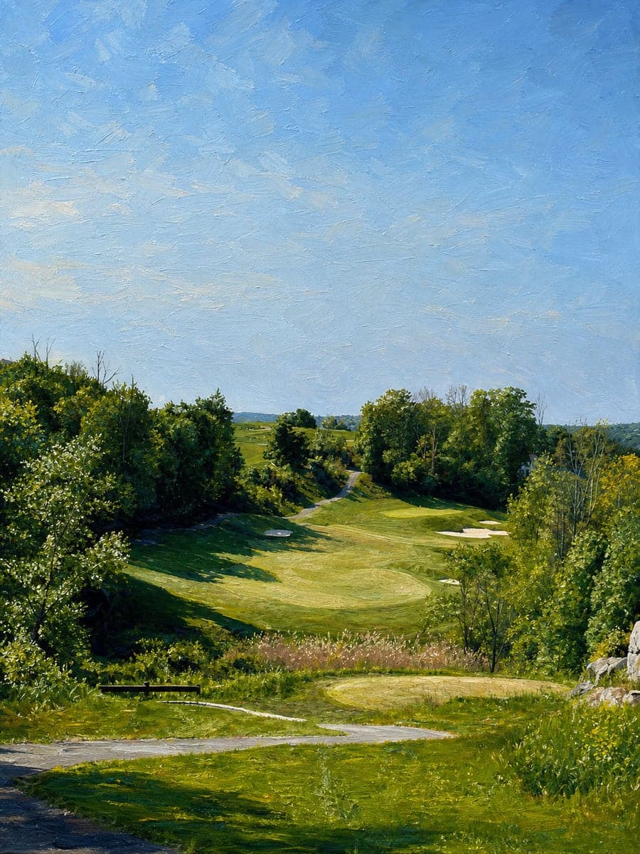 Oil portrait preserving the view and geometry of Mansion Ridge No. 8